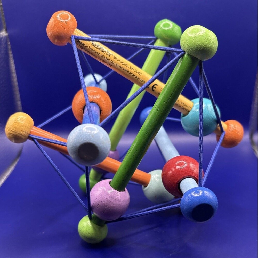 Skwish Classic 6" By Manhattan Toy Company Wooden Sensory Developmental Rattle